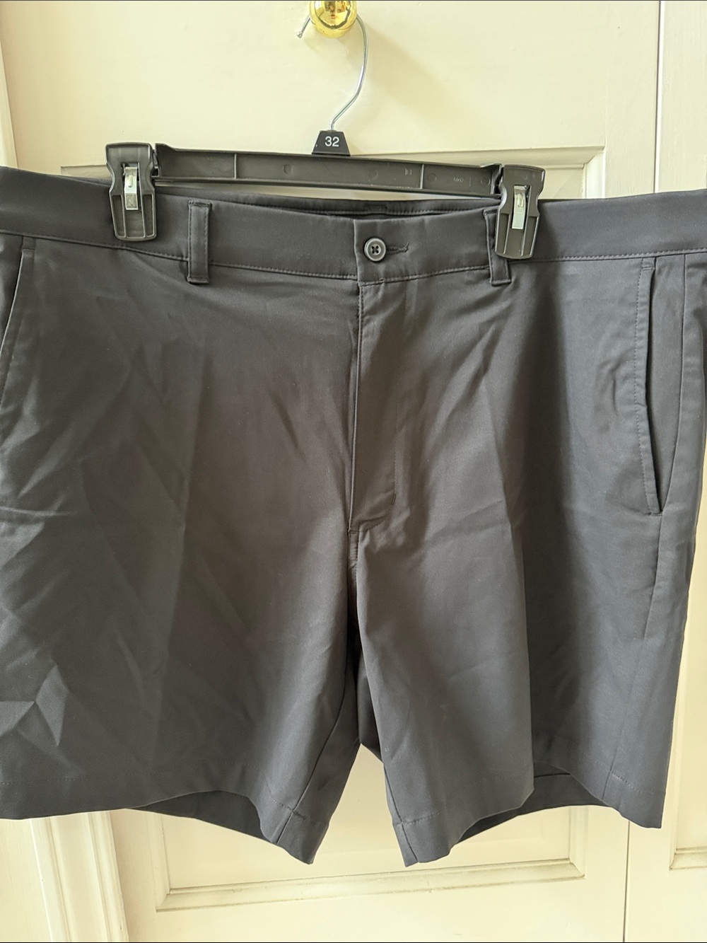 PGA Tour Men's Black Flat-Front Golf Shorts